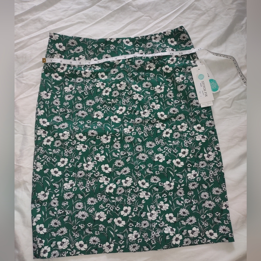 Margaret M Women Green Floral Pull On Casual Skirt Size L